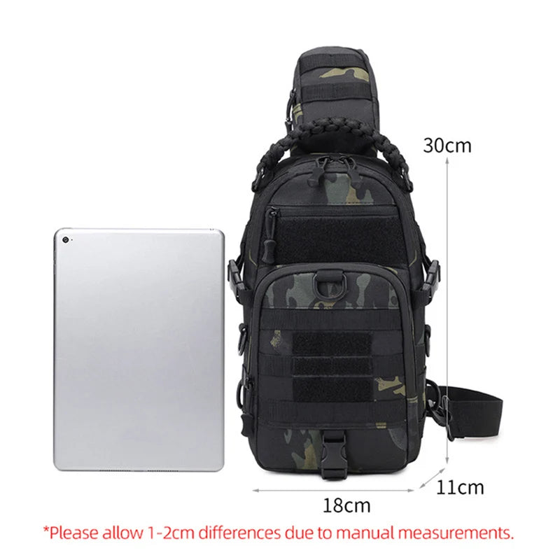 Bolsa de pecho para acampar, mochila táctica para hombre, deporte, hombro, senderismo al aire libre, escalada, ciclismo, pesca, viaje, riñonera MOLLE