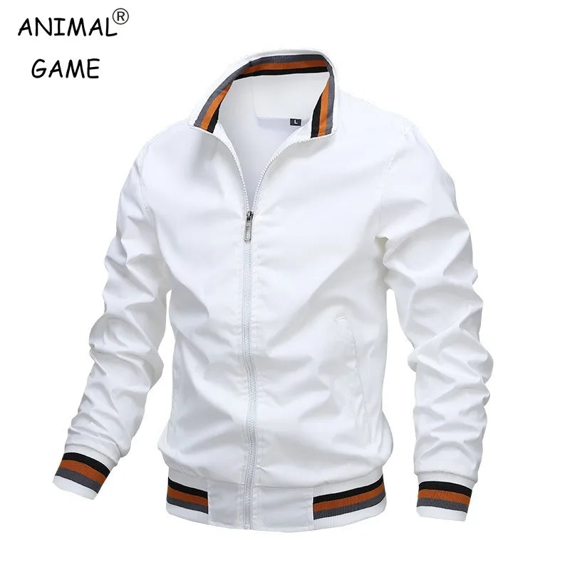 Chaqueta informal con cremallera y cuello levantado para hombre, abrigo para deportes al aire libre, chaqueta cortavientos para hombre, Bomber impermeable, otoño e invierno