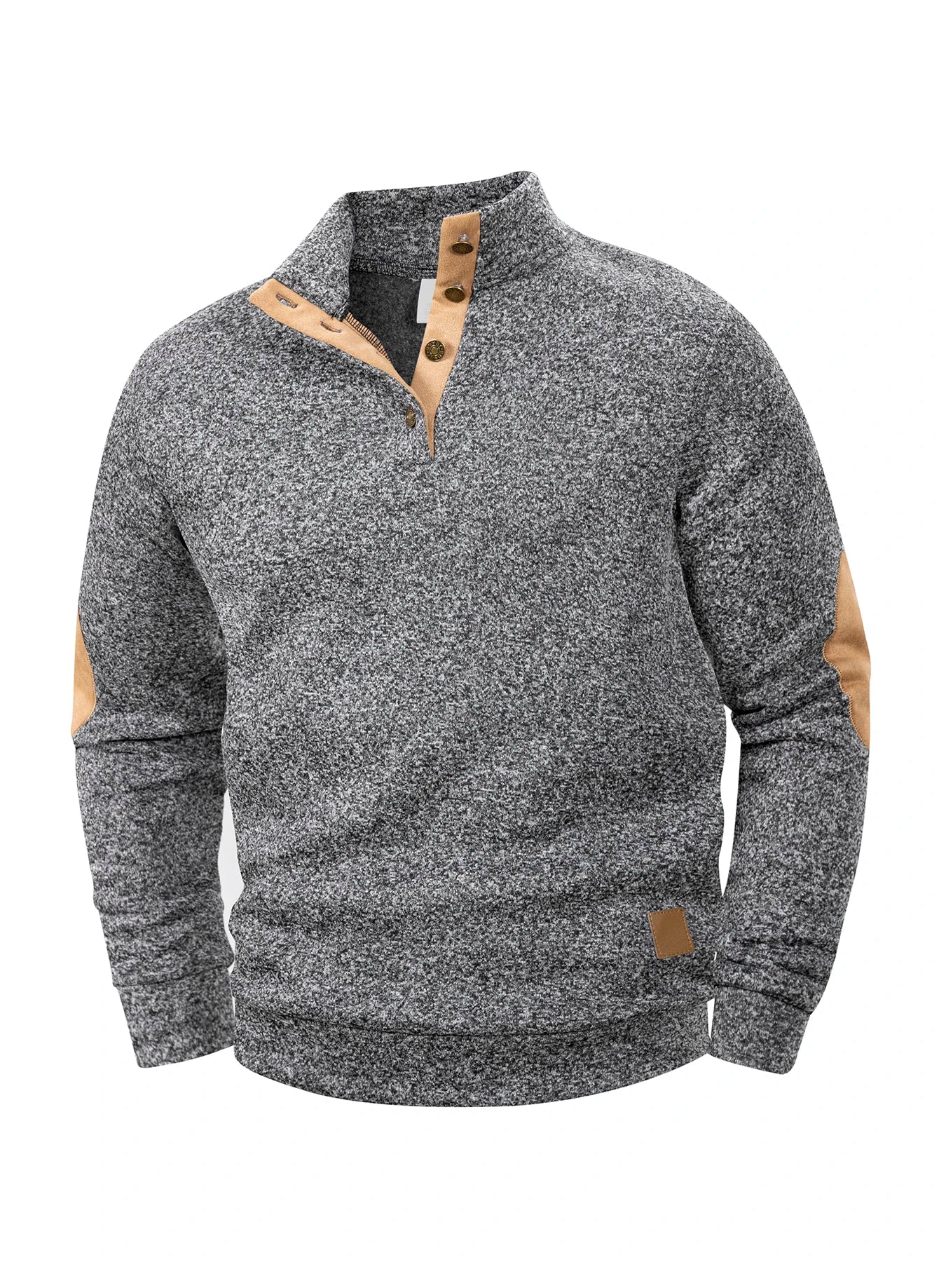 Jersey informal de primavera y otoño para hombre, abrigos tipo Polo Henley con cuello levantado y botones, sudaderas con cuello levantado de manga larga para deporte