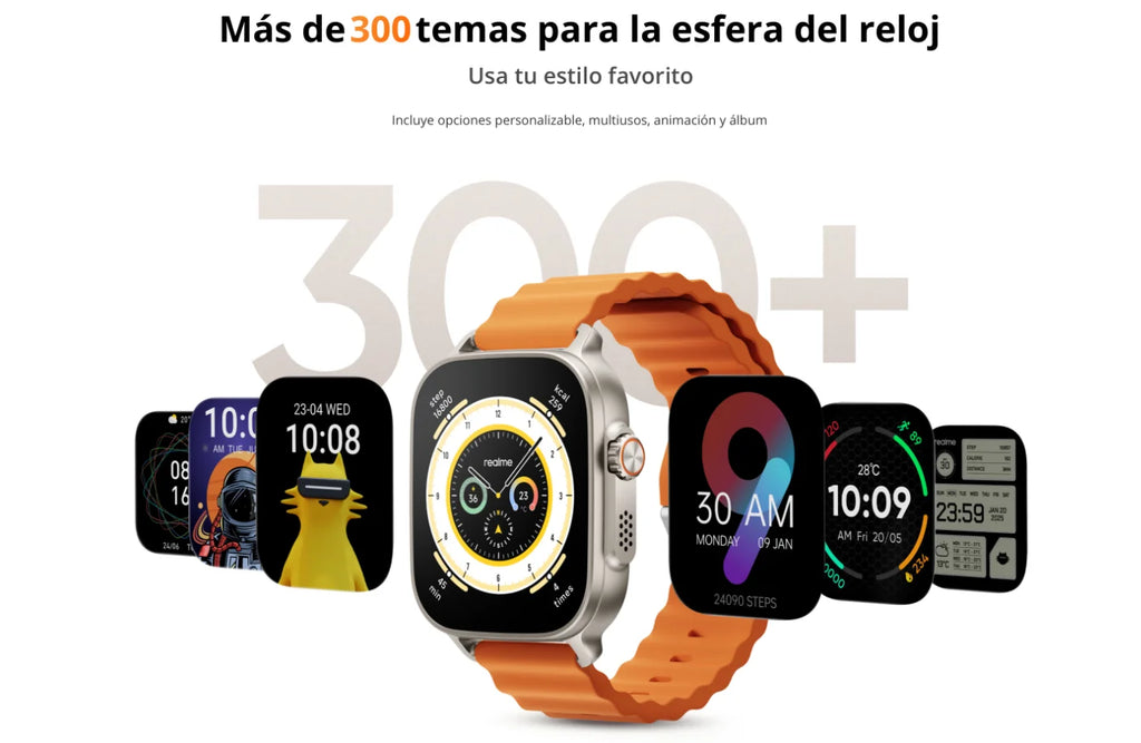Smartwatch - realme Watch 5, Versión Global, Gran Pantalla AMOLED de 1.97", 16 días Vida de la Batería muy Larga, IP68, 108 modos de deporte y de monitorización de salud, NFC, Brújula y GPS independiente con 5 GNSS, relo
