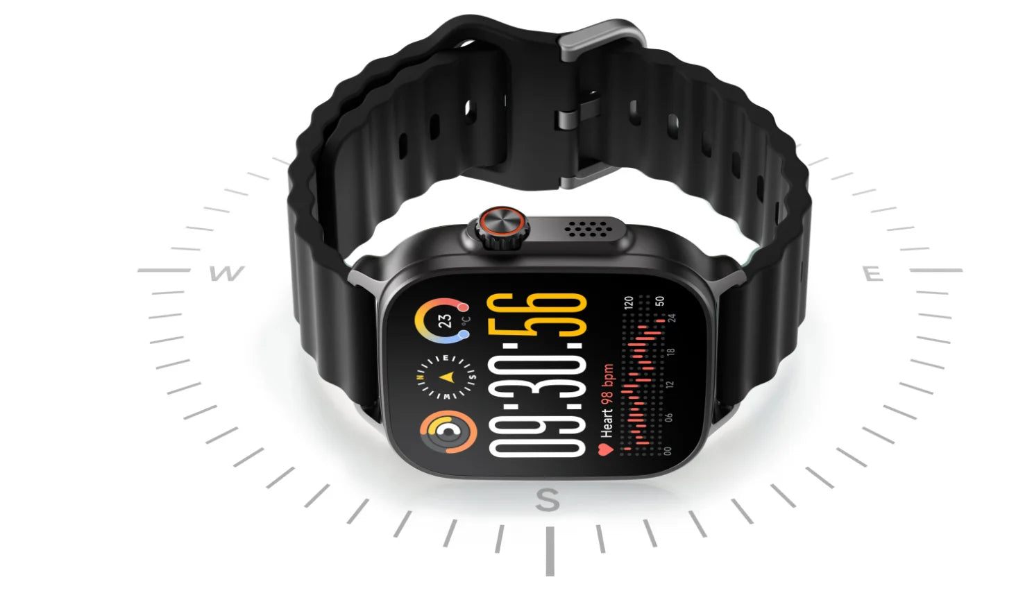 Smartwatch - realme Watch 5, Versión Global, Gran Pantalla AMOLED de 1.97", 16 días Vida de la Batería muy Larga, IP68, 108 modos de deporte y de monitorización de salud, NFC, Brújula y GPS independiente con 5 GNSS, relo