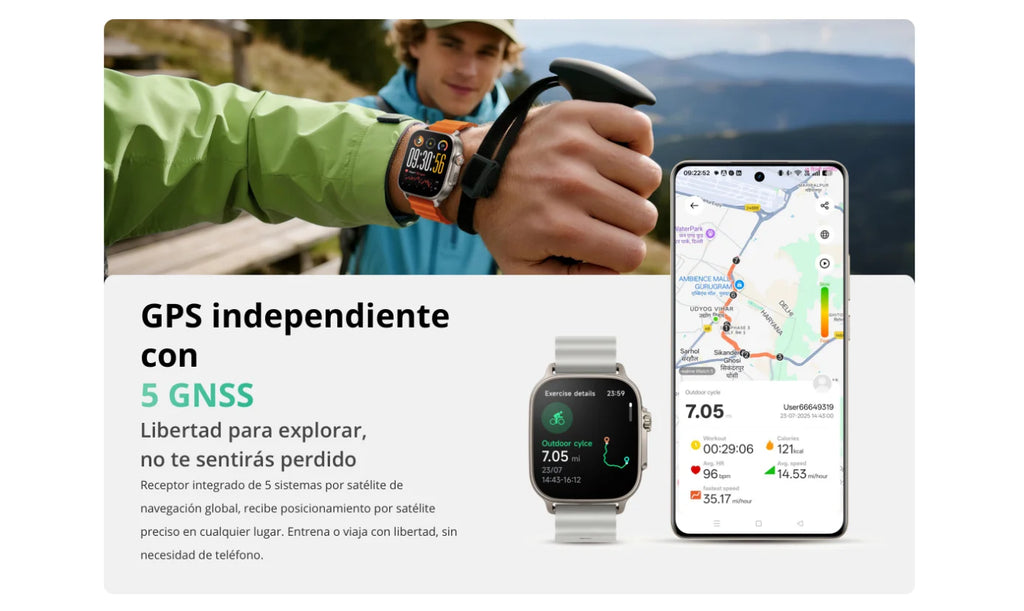Smartwatch - realme Watch 5, Versión Global, Gran Pantalla AMOLED de 1.97", 16 días Vida de la Batería muy Larga, IP68, 108 modos de deporte y de monitorización de salud, NFC, Brújula y GPS independiente con 5 GNSS, relo