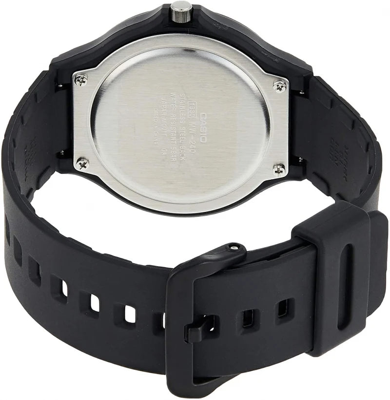 Reloj Casio MW-240-4BV para Hombre, Analógico, Color Naranja, Resistente Al Agua