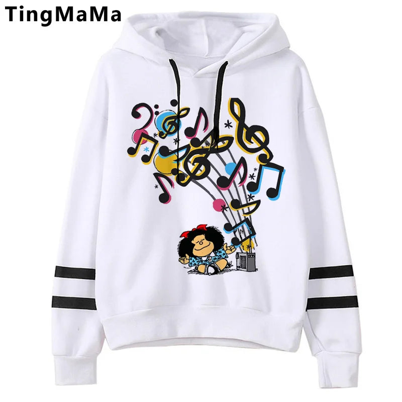 Mafalda-sudaderas con capucha para mujer, sudadera con estampado grunge coreano, estética y2k, 2021