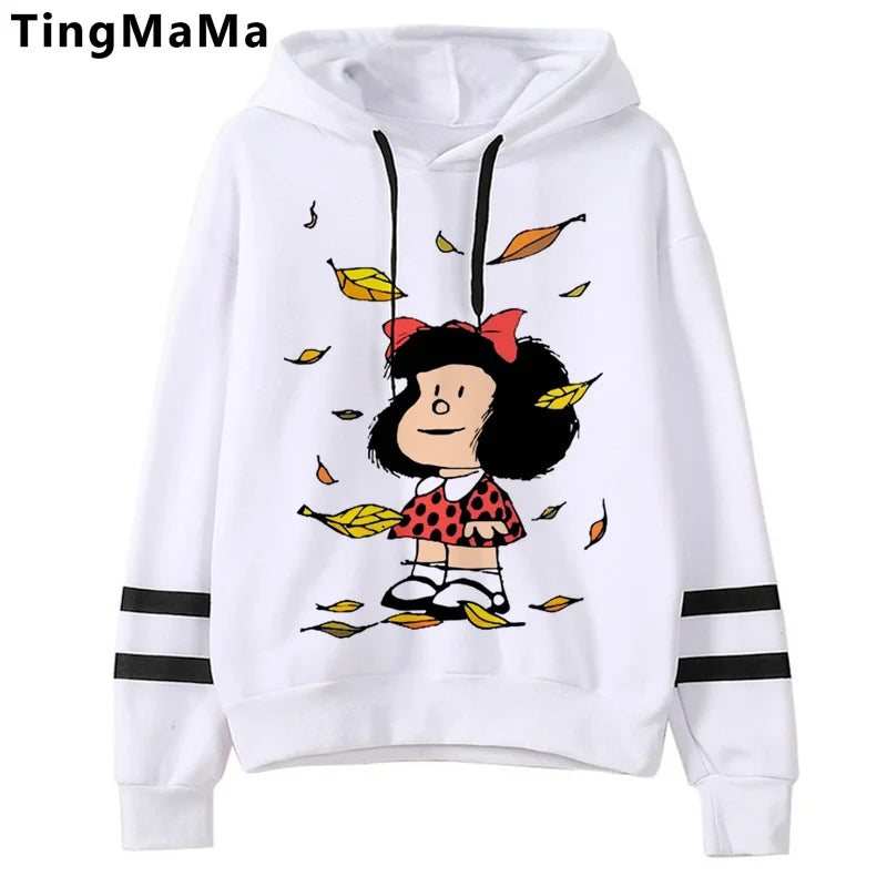 Mafalda-sudaderas con capucha para mujer, sudadera con estampado grunge coreano, estética y2k, 2021