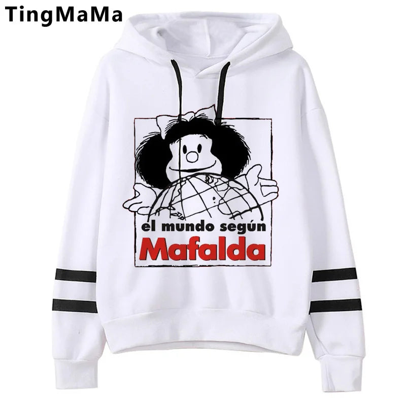 Mafalda-sudaderas con capucha para mujer, sudadera con estampado grunge coreano, estética y2k, 2021