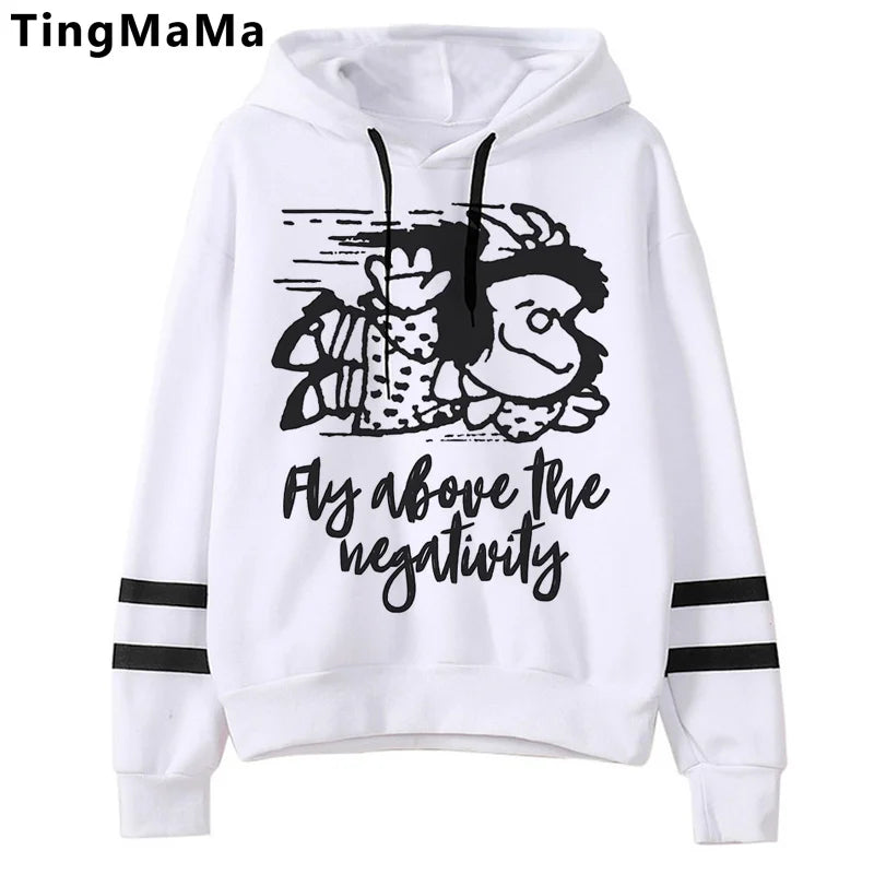 Mafalda-sudaderas con capucha para mujer, sudadera con estampado grunge coreano, estética y2k, 2021