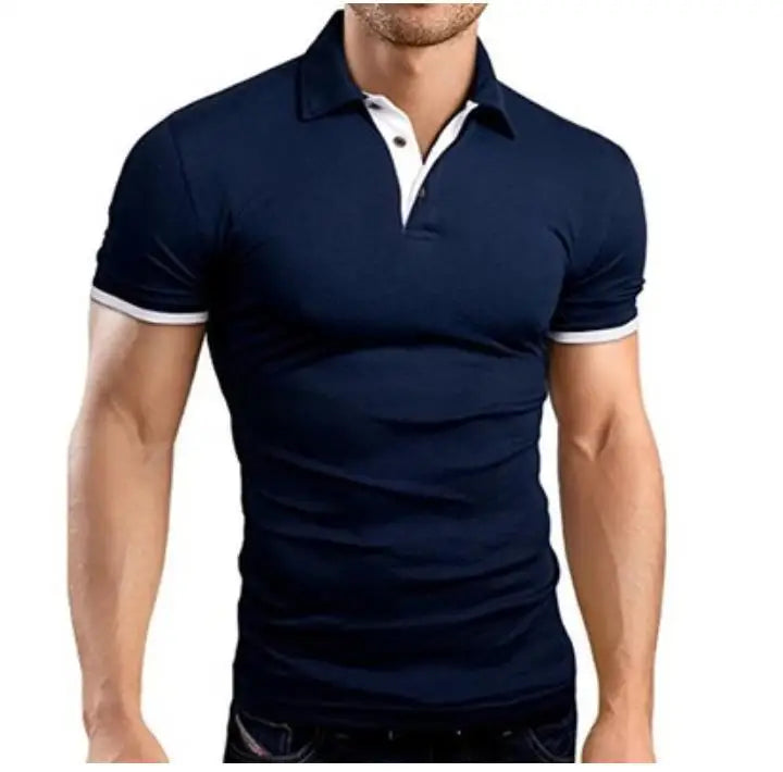 MRMT 2025 nueva camiseta para hombre, pantalón corto informal con solapa, camiseta de manga corta con costuras para hombre, jersey de Color sólido, camiseta para hombre