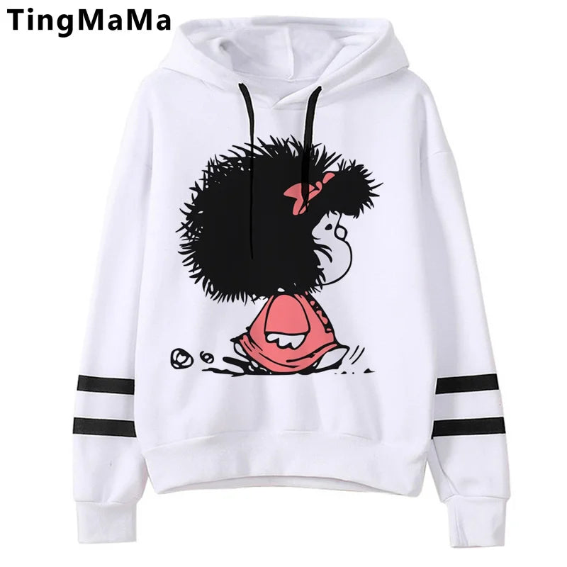 Mafalda-sudaderas con capucha para mujer, sudadera con estampado grunge coreano, estética y2k, 2021