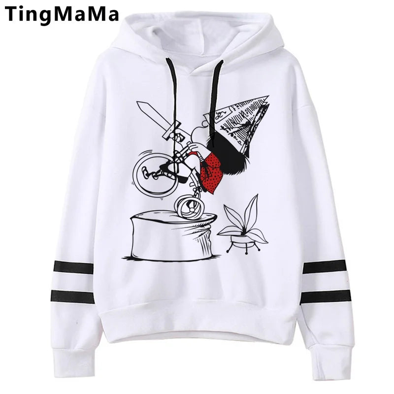 Mafalda-sudaderas con capucha para mujer, sudadera con estampado grunge coreano, estética y2k, 2021