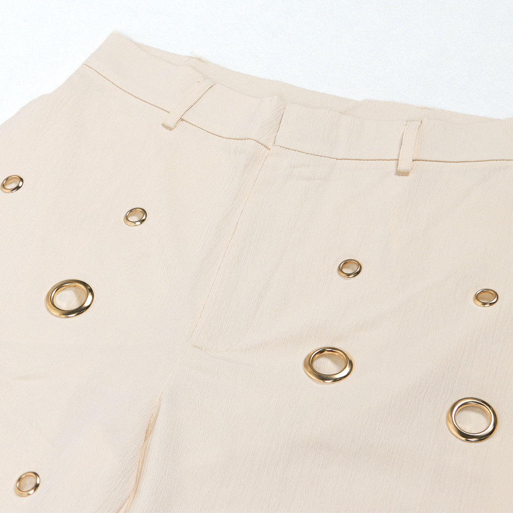 CM.YAYA-Conjunto de dos piezas para mujer, Top sin mangas y pantalones de pierna ancha, traje calado con agujeros, chándal de calle Sexy de verano