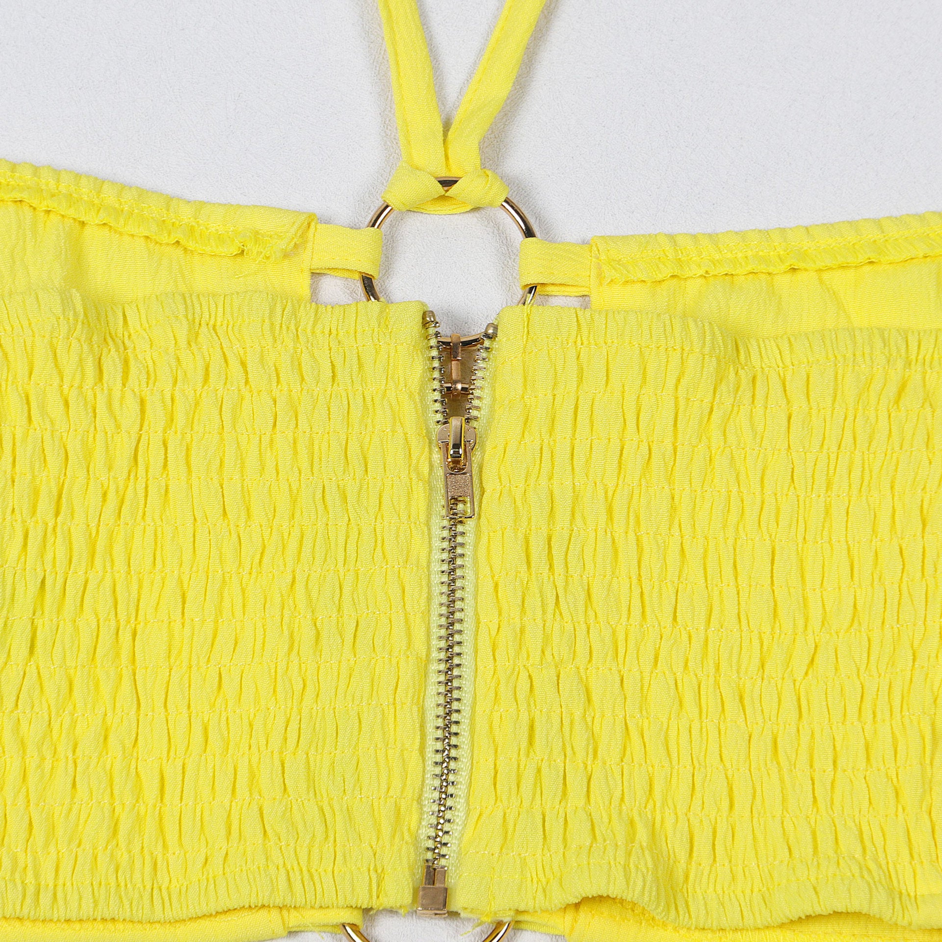 CM.YAYA-Conjunto de dos piezas para mujer, Top sin mangas y pantalones de pierna ancha, traje calado con agujeros, chándal de calle Sexy de verano