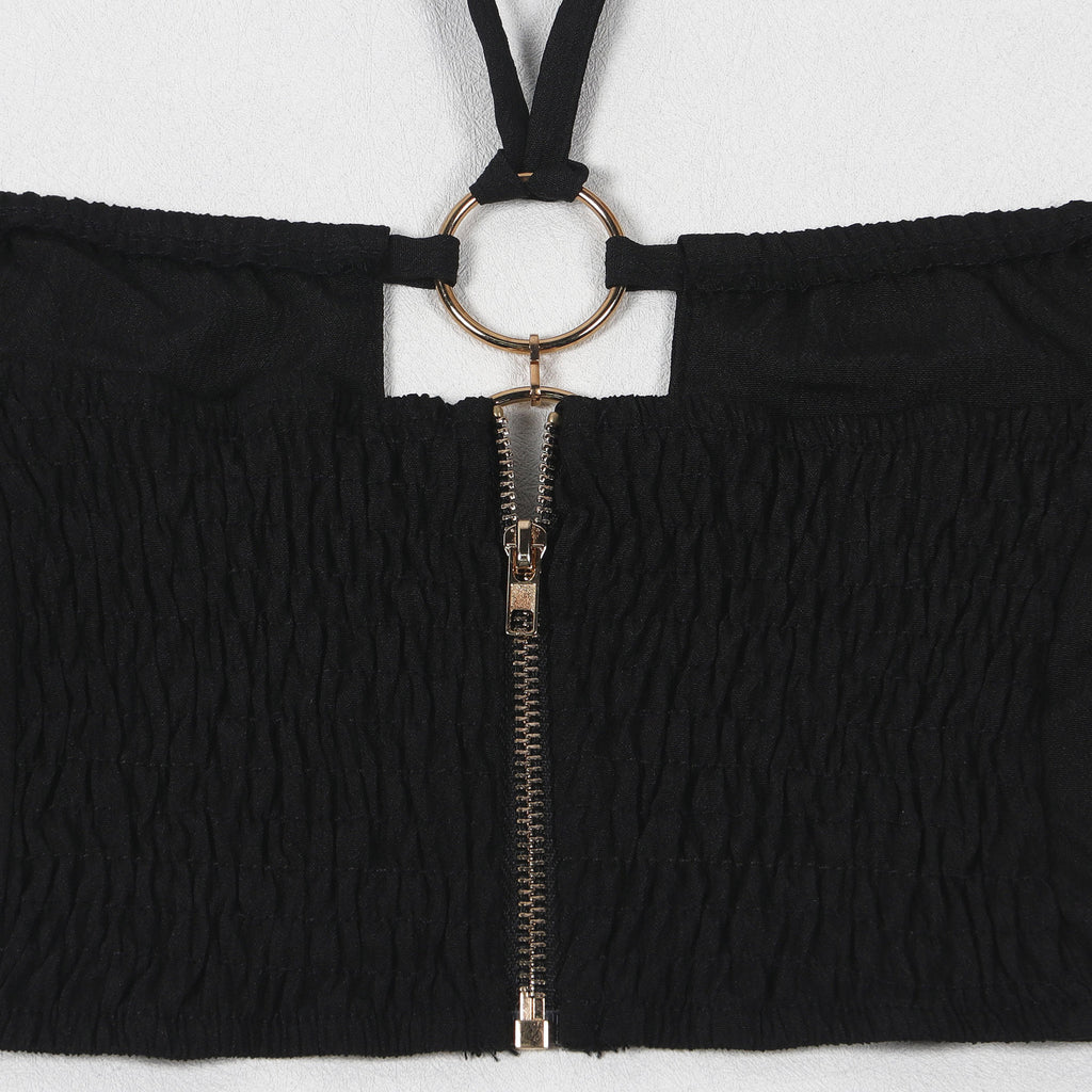 CM.YAYA-Conjunto de dos piezas para mujer, Top sin mangas y pantalones de pierna ancha, traje calado con agujeros, chándal de calle Sexy de verano