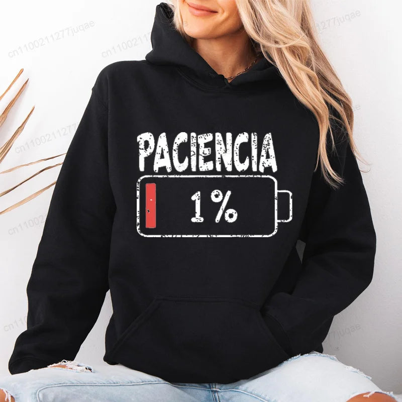 Sudadera con capucha de otoño/invierno para mujer, sudadera con estampado de letras españoles vibrantes, sudaderas con capucha, regalo, jersey Unisex, ropa deportiva, Top
