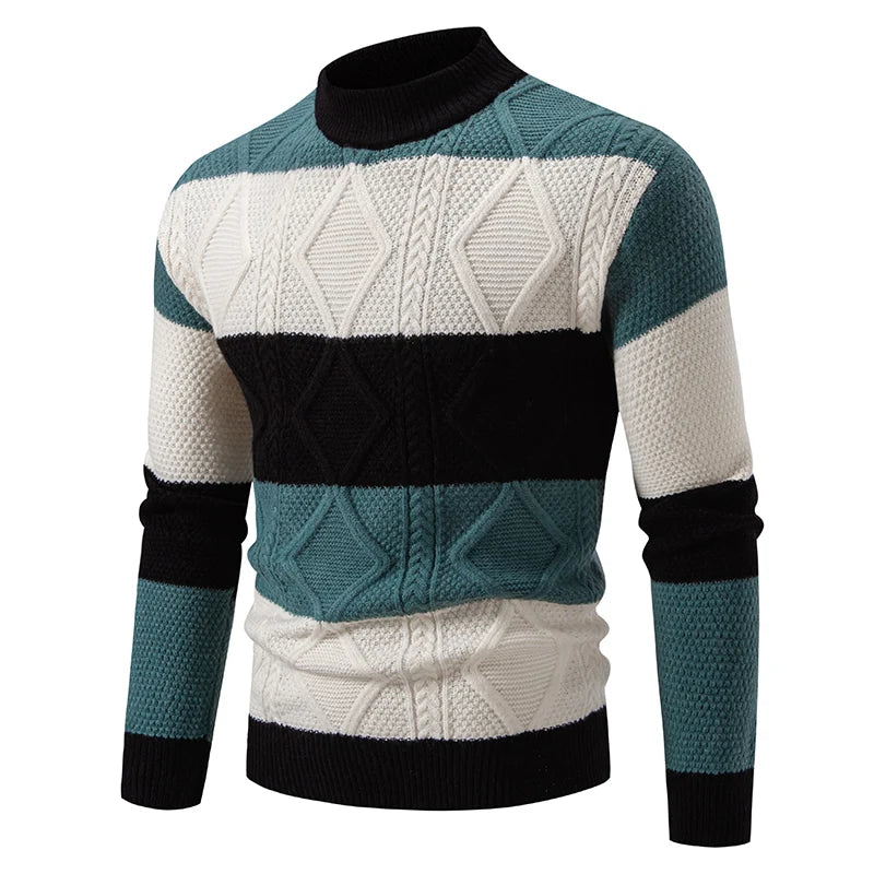 Suéter Punto Hombre Cuello Alto - Jersey Manga Larga Invierno