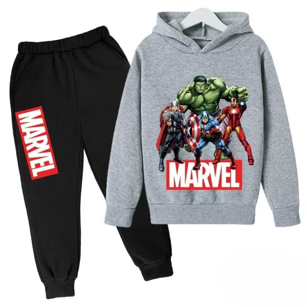 Sudadera con capucha de superhéroe de Marvel para niños, traje con capucha de Hulk para niños, traje de Iron Man para niños y niñas, conjunto de sudadera de otoño e invierno