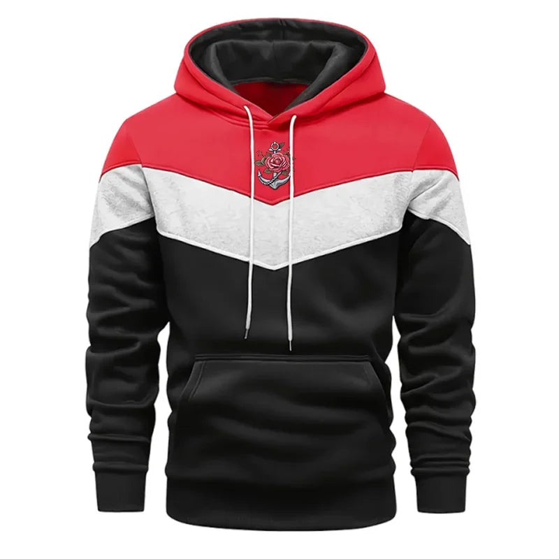 Nuevo en chándal para hombre, sudaderas informales estampadas Tricolor, deportes al aire libre, trotar, ropa para hombre, sudaderas con capucha diarias de otoño e invierno, Tops