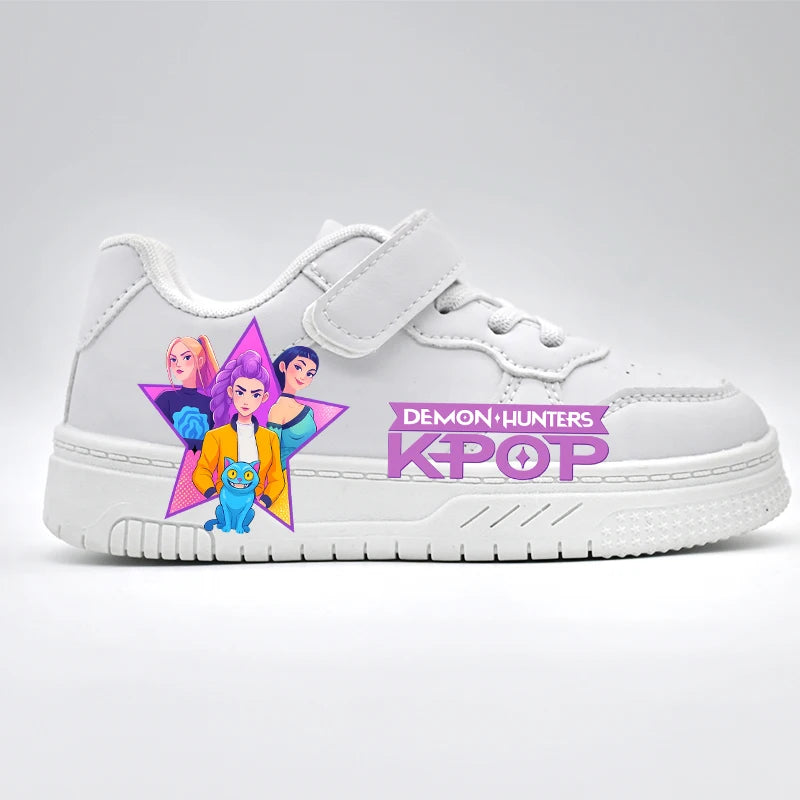 Zapatos casuales de moda para niños, nuevo diseño, zapatos deportivos blancos KPOP, zapatillas transpirables antideslizantes para estudiantes, niños y niñas