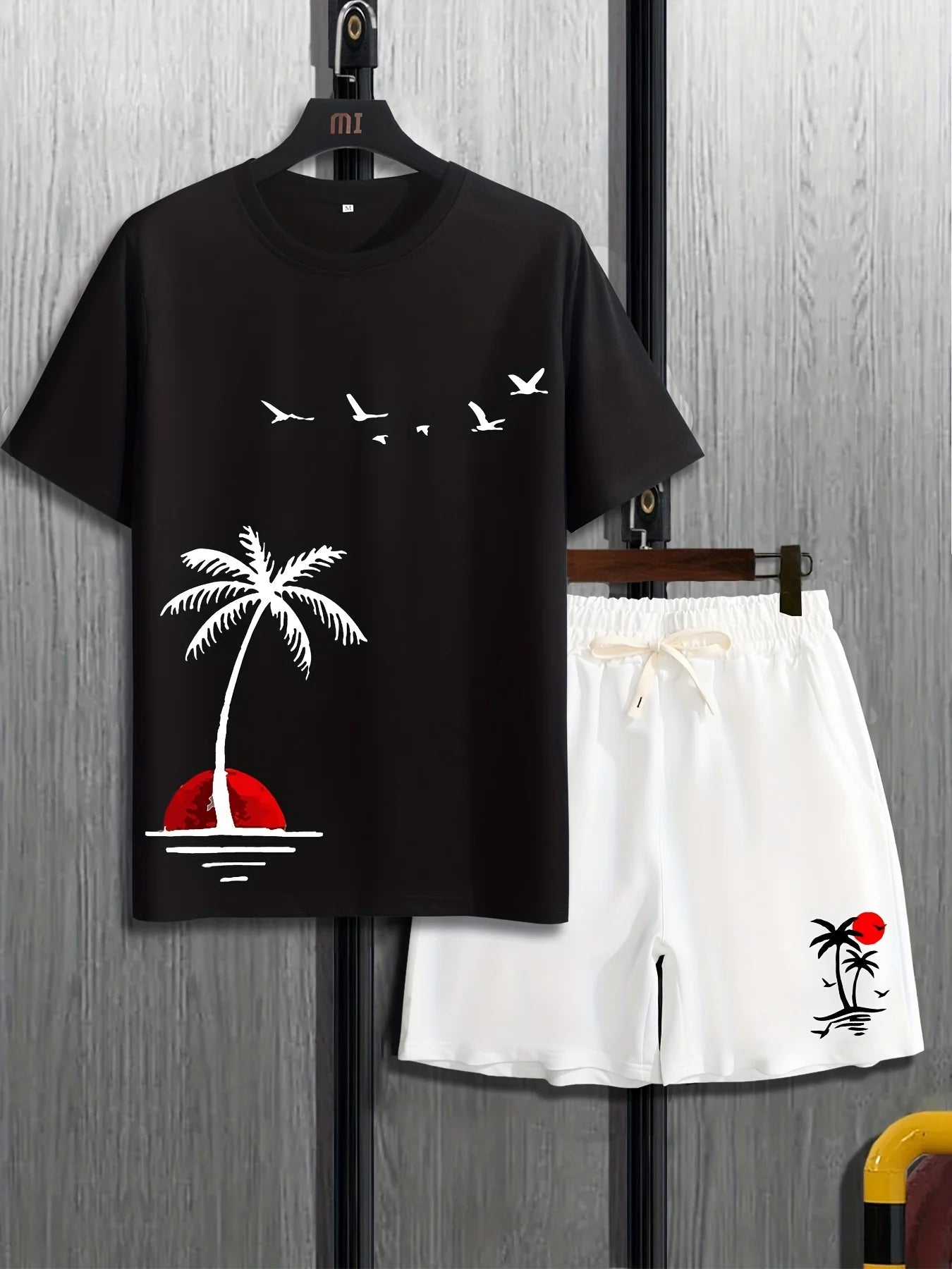 Conjunto Hawaiano Palmeras Hombre | Camiseta + Pantalón Corto Playa 2026