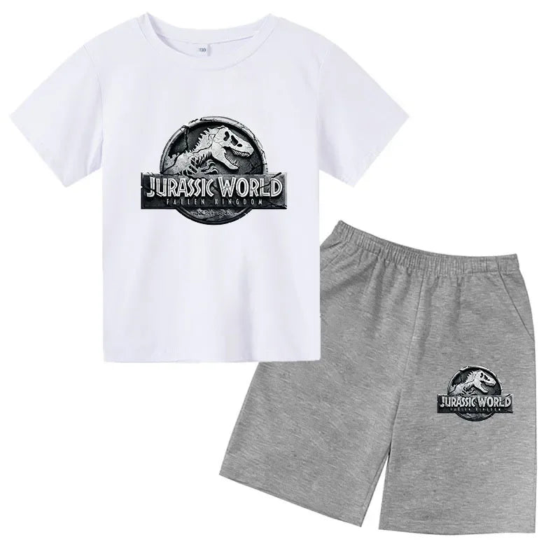 Conjunto de 2 Piezas de Camiseta de Manga Corta y Pantalones Cortos de Verano para Niños, Ropa de Marca de Lujo con Estampado Deportivo, Chándal Informal de Moda para Niños y Niñas