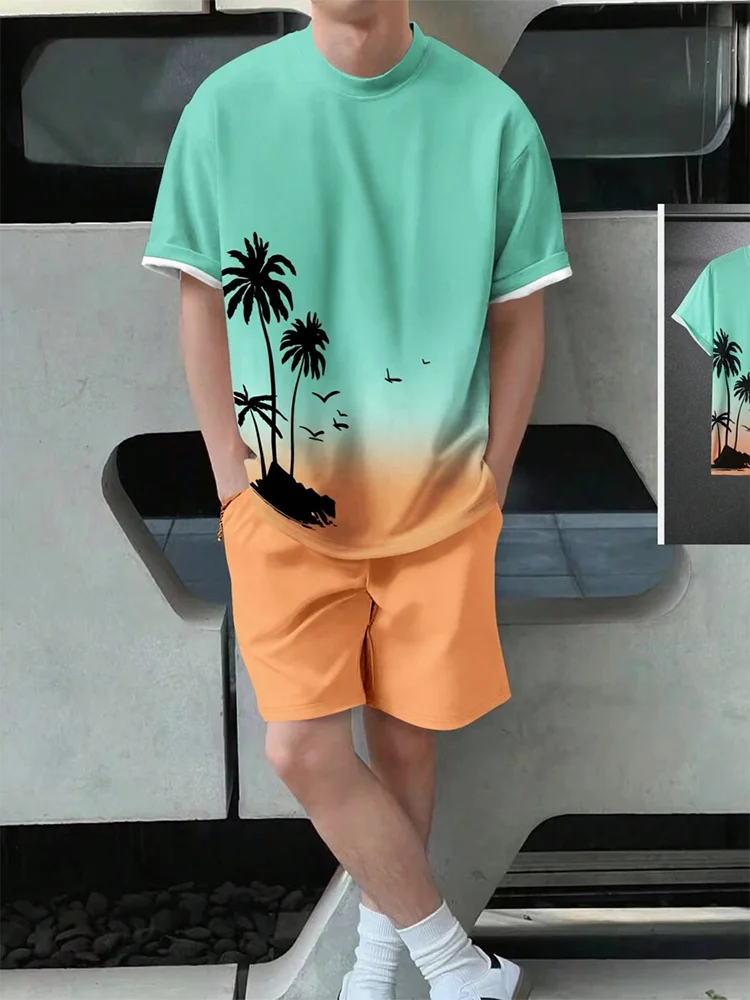 Conjunto Hawaiano Hombre | Camiseta y Pantalón Corto Playa