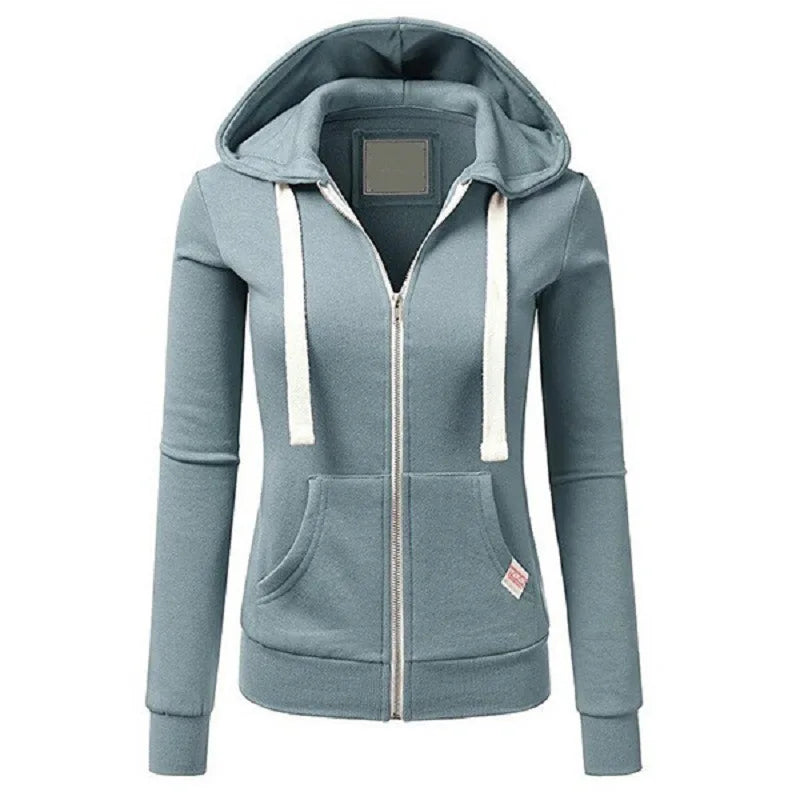 2024 primavera y otoño nueva moda mujer marca de moda Sudadera con capucha deportes y ocio bolsillo cardigan cremallera ropa para correr