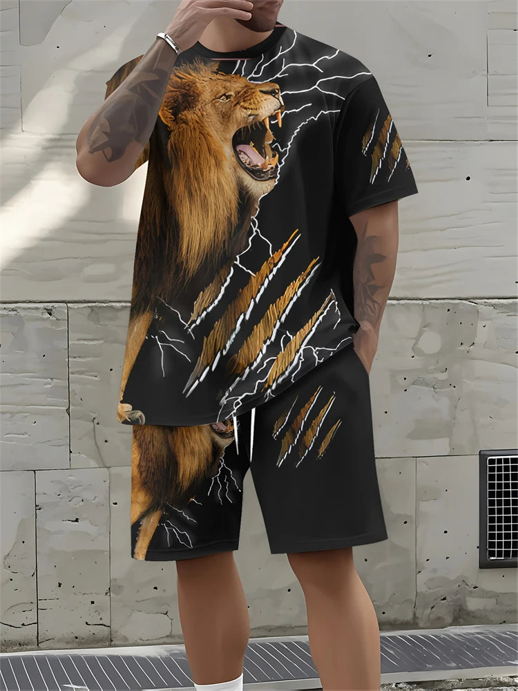 Conjunto Streetwear Hombre 2 Piezas | Camisa + Pantalón Corto Estampado