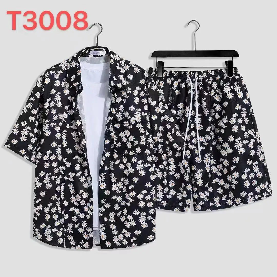 Conjunto Hawaiano 3D Hombre | Camisa Árbol de Coco + Pantalón Corto Playa