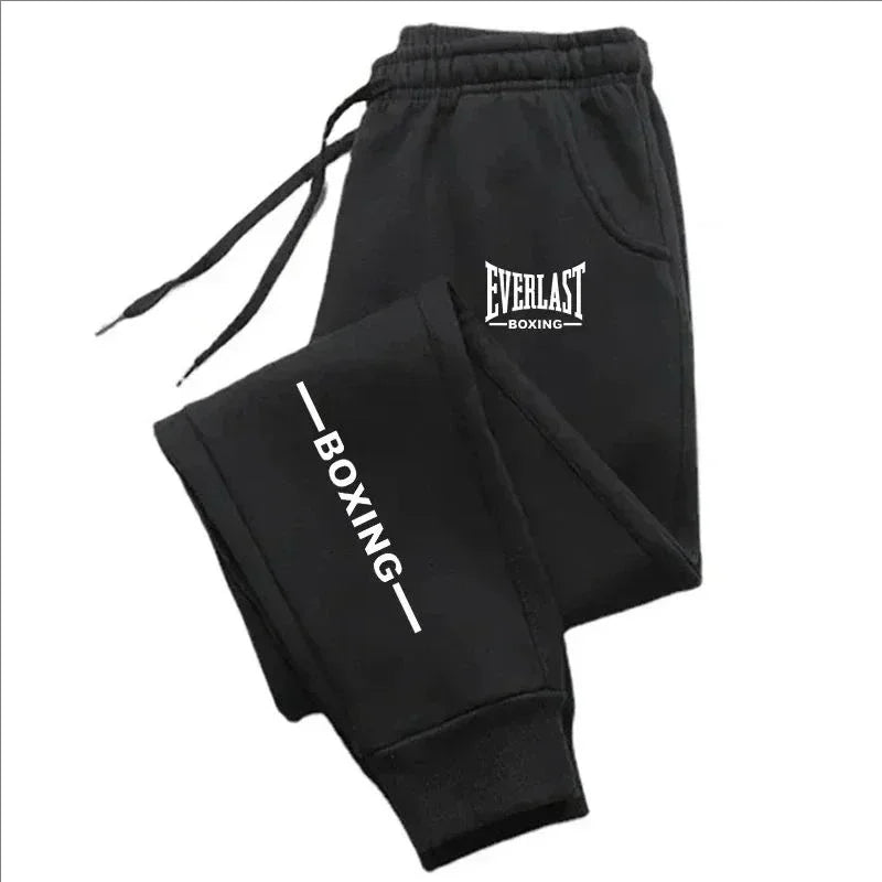 2025 Otoño Invierno EVERLAST pantalones para correr estampados hombres mujeres deportes al aire libre pantalones de Fitness correr polar pantalones deportivos casuales