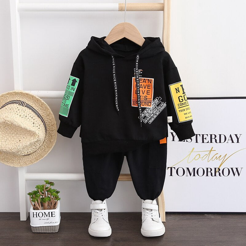 Conjunto Bebé Niños - Sudadera Capucha + Pantalón Primavera