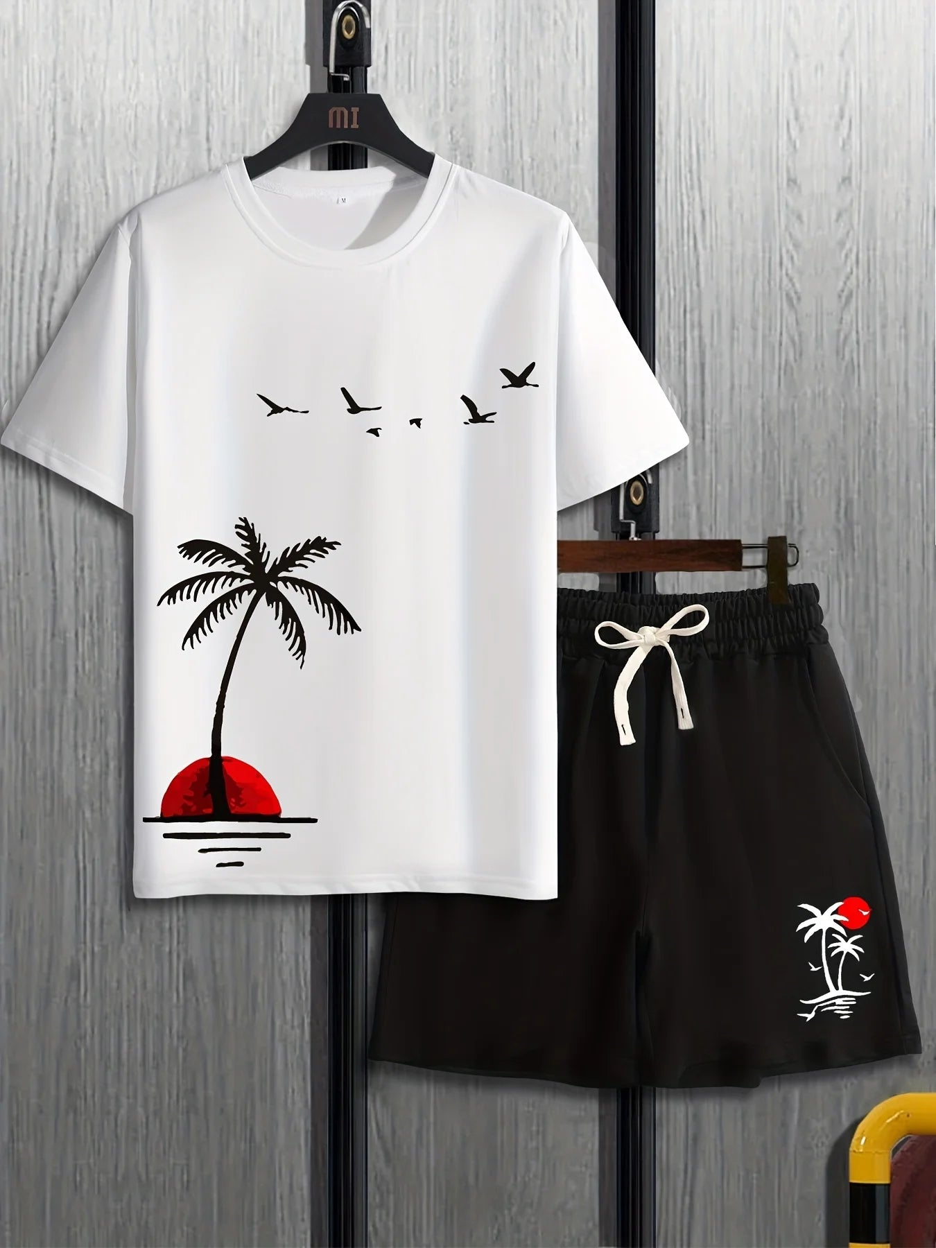 Conjunto Hawaiano Palmeras Hombre | Camiseta + Pantalón Corto Playa 2026