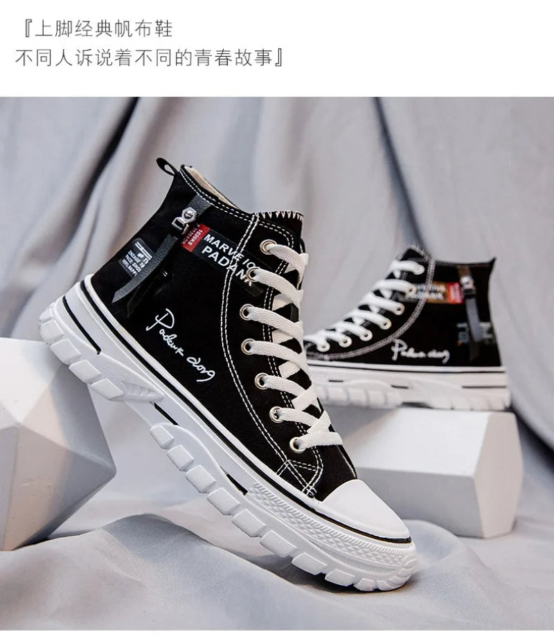Men's Shoes 2024 New High Top Sneakers for Men Casual Breathable Platform Shoe Male Vulcanize Canvas Shoes Zapatos Para Hombres
