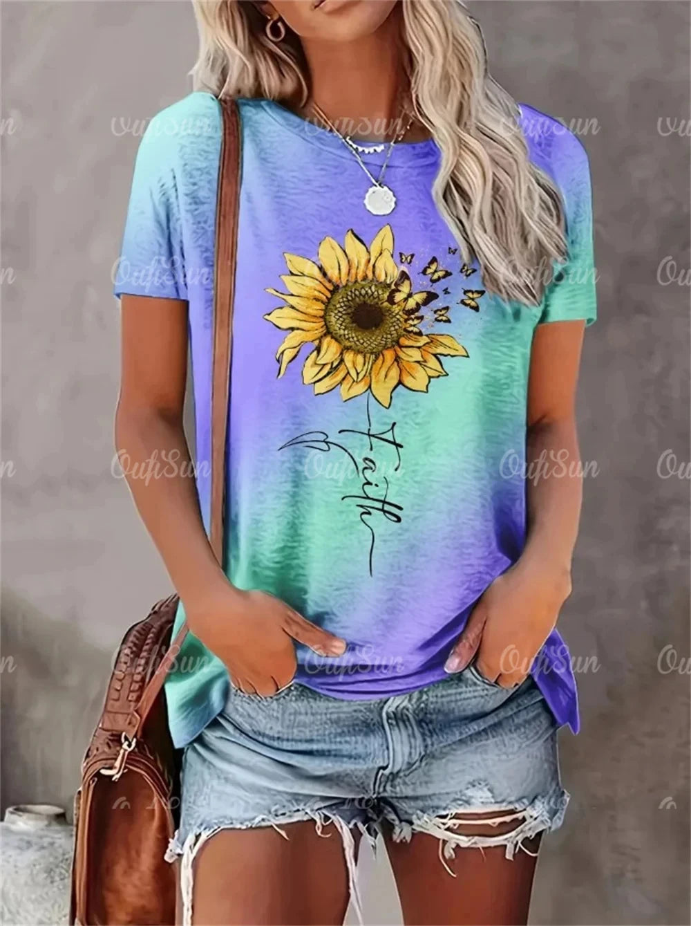 Camiseta con estampado de corazón para mujer, ropa de gran tamaño, camisetas, blusa de cuello redondo, diseño Original, nuevo estilo 2024