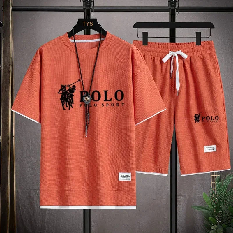 Conjunto Deportivo Hombre de 2 Piezas | Camiseta Transpirable y Shorts para Running, Fitness y Verano