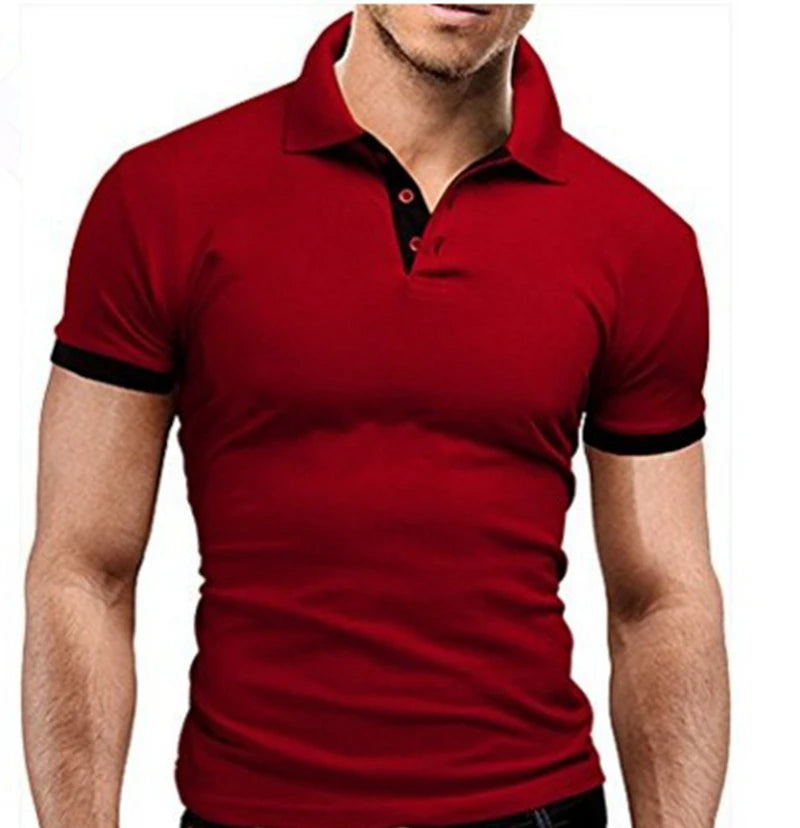 MRMT 2025 nueva camiseta para hombre, pantalón corto informal con solapa, camiseta de manga corta con costuras para hombre, jersey de Color sólido, camiseta para hombre