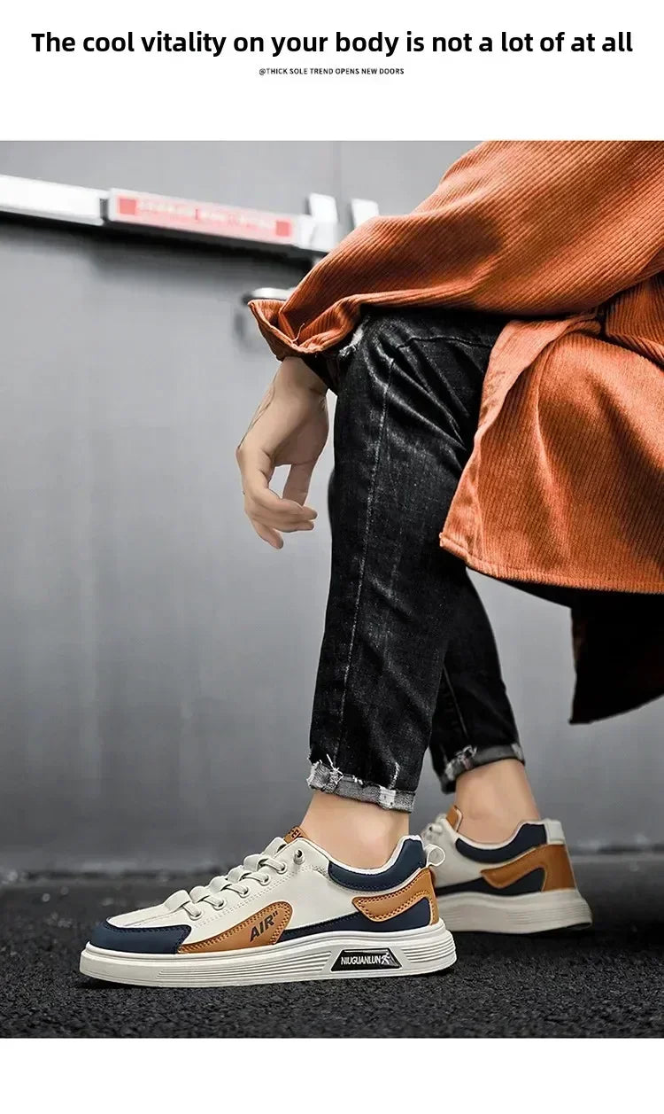 2025 casuales al aire cordones estilo coreano viaje juvenil zapatos de fondo plano para hombres transpirable shoe