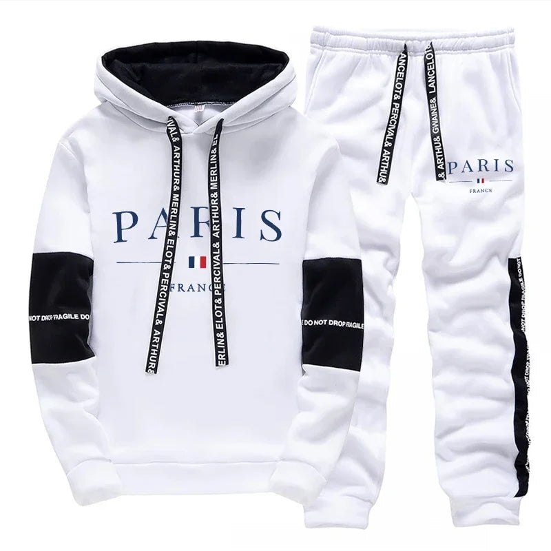 Sudaderas con capucha para hombres, pantalones de chándal versátiles, ropa deportiva de alta calidad, ropa cómoda de vestir diaria, moda de otoño e invierno