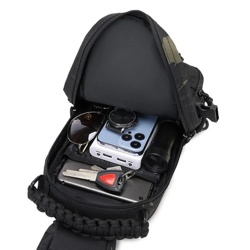 Bolsa de pecho para acampar, mochila táctica para hombre, deporte, hombro, senderismo al aire libre, escalada, ciclismo, pesca, viaje, riñonera MOLLE