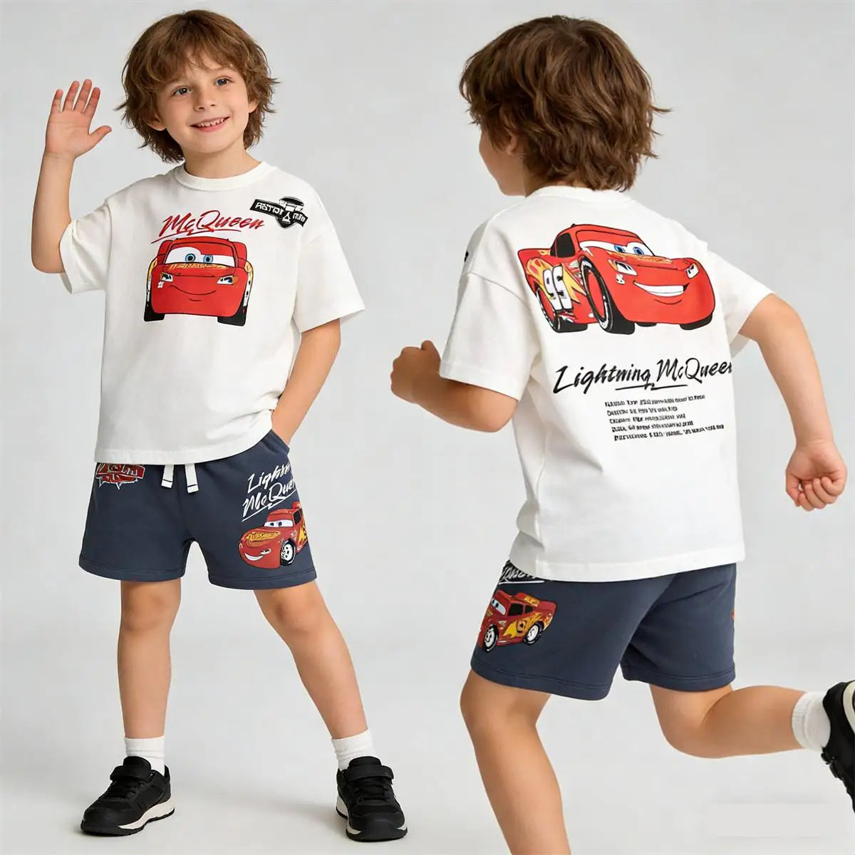 Ropa de verano para niños, camiseta de dibujos animados + Pantalones cortos, conjunto de 2 piezas, camisetas estampadas bonitas para niños, pantalones cortos que combinan con todo, disfraz para niños 2026