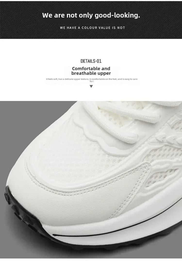 Zapatos deportivos informales y versátiles para hombre, botas de moto cruzadas blancas a la moda, suela suave, transpirabno 2024