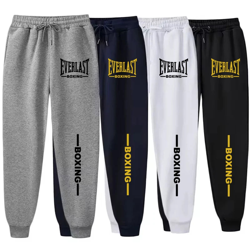 2025 Otoño Invierno EVERLAST pantalones para correr estampados hombres mujeres deportes al aire libre pantalones de Fitness correr polar pantalones deportivos casuales