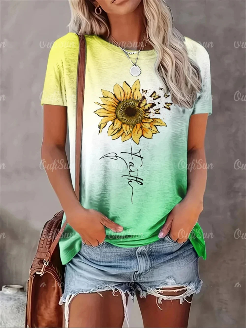 Camiseta con estampado de corazón para mujer, ropa de gran tamaño, camisetas, blusa de cuello redondo, diseño Original, nuevo estilo 2024
