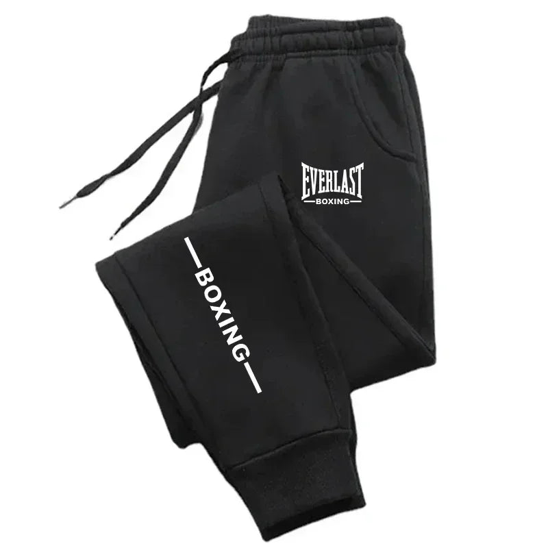 2025 Otoño Invierno EVERLAST pantalones para correr estampados hombres mujeres deportes al aire libre pantalones de Fitness correr polar pantalones deportivos casuales