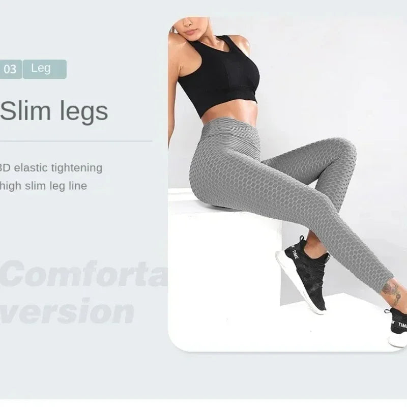Mallas de compresión para mujer, pantalones de Yoga de cintura alta para correr, entrenamiento físico, pantalones atléticos antideslizantes con Control de barriga