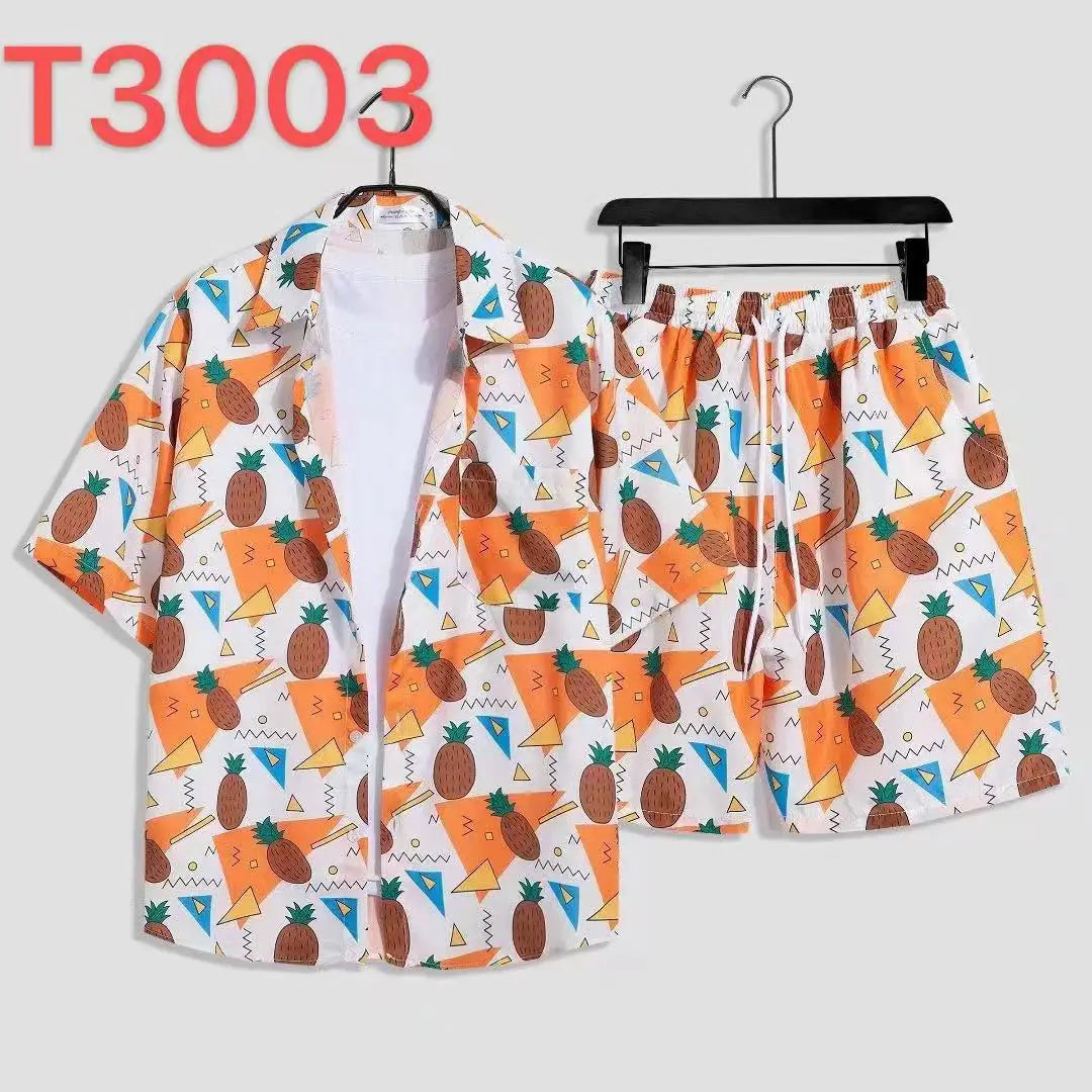 Conjunto Hawaiano 3D Hombre | Camisa Árbol de Coco + Pantalón Corto Playa
