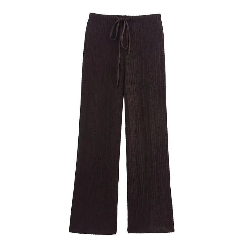 Willshela, conjunto de 2 piezas a la moda para mujer, camisetas sin mangas lisas con una botonadura y pantalones Vintage de cintura alta elástica, traje de pantalones elegantes para mujer