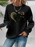 2025 Un nuevo estilo de otoño e invierno de sudadera de manga larga y talla grande con estampado de corazón para mujeres en Europa y América