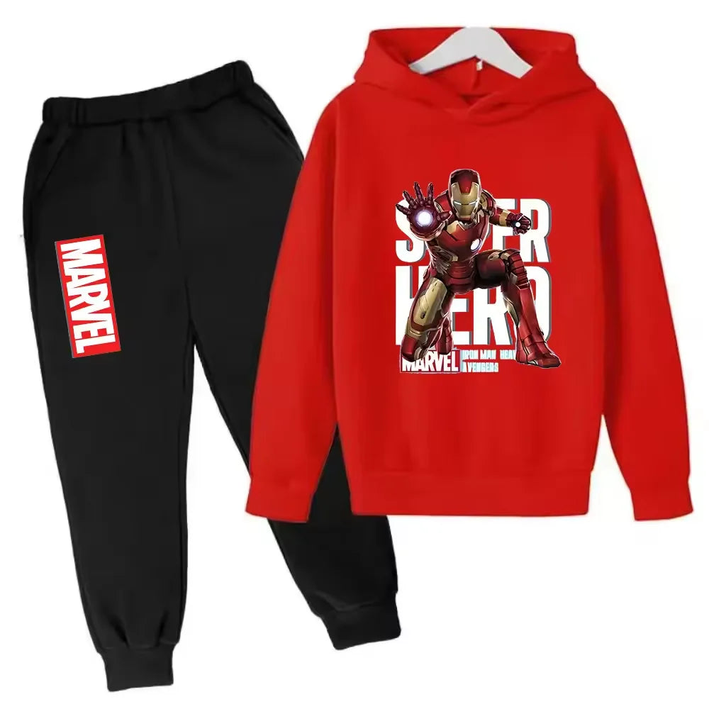 Sudadera con capucha de superhéroe de Marvel para niños, traje con capucha de Hulk para niños, traje de Iron Man para niños y niñas, conjunto de sudadera de otoño e invierno