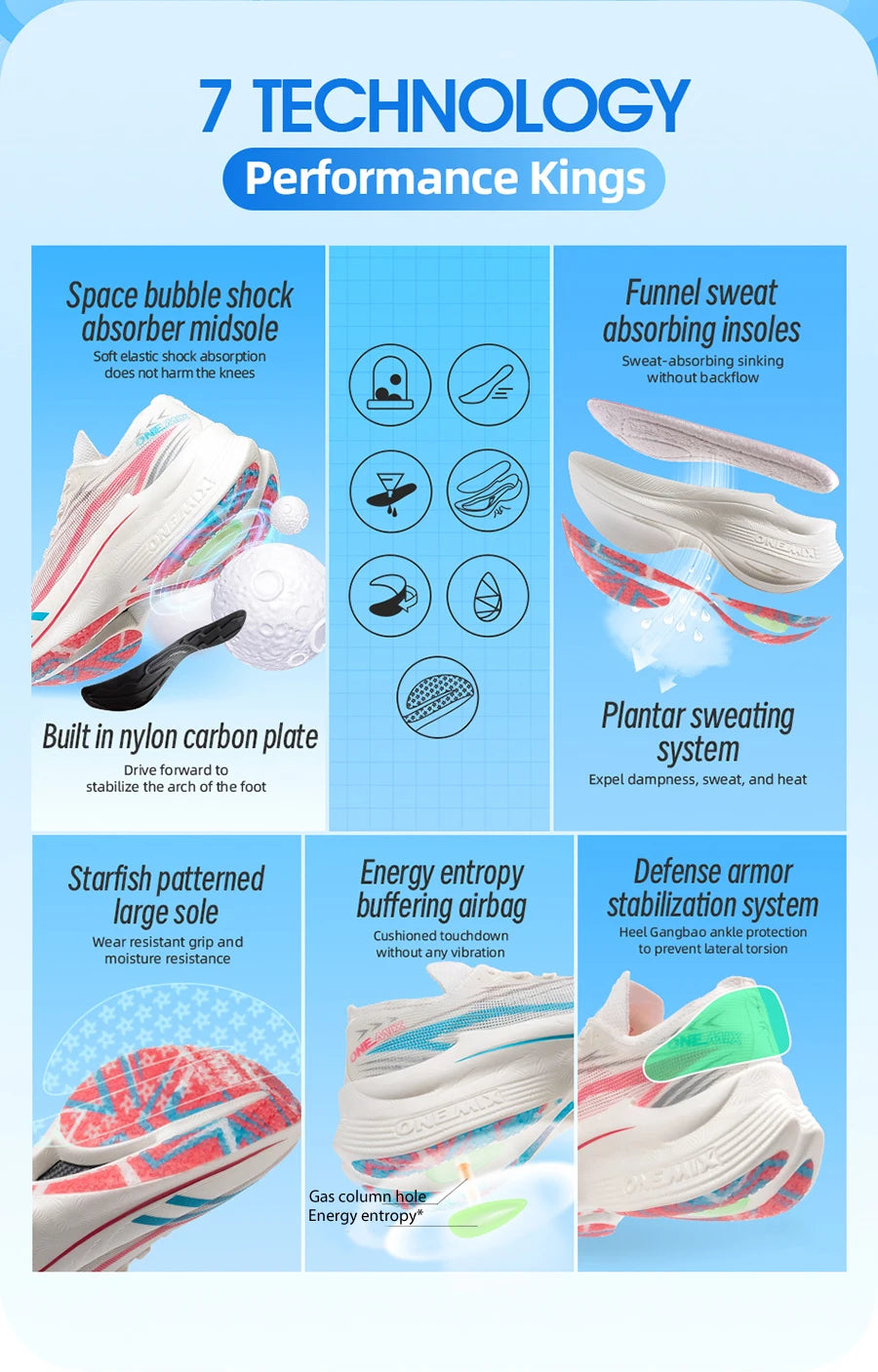 ONEMIX-zapatillas para correr para maratón, placa de carbono, prueba profesional, soporte estable para zapatillas de deporte ultraligeras que absorben los golpes, novedad de 2025