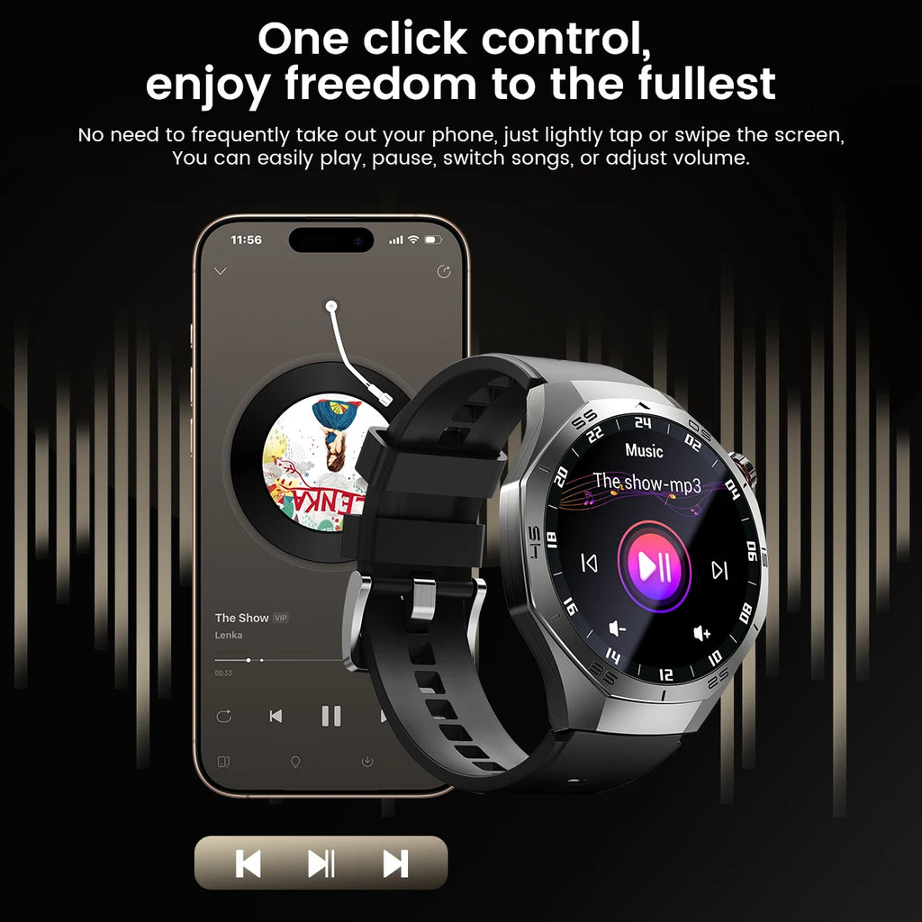 2025New para Android e ios reloj inteligente hombres pantalla AMOLED GPS trayectoria de movimiento ritmo cardíaco llamadas Bluetooth SmartWatch impermeable
